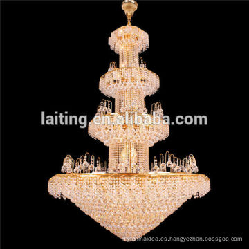 Large gold lobby incandescent luminaire pendant chandelier 65004